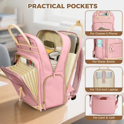 MATEIN Teacher Backpack with Lunch Compartment, 15.6 Inch Laptop Backpack | Detachable, with Organized Pocket, Commute Office College, Computer Backpacks for Men Women, Meal Prep Bag, Gift for Nurse