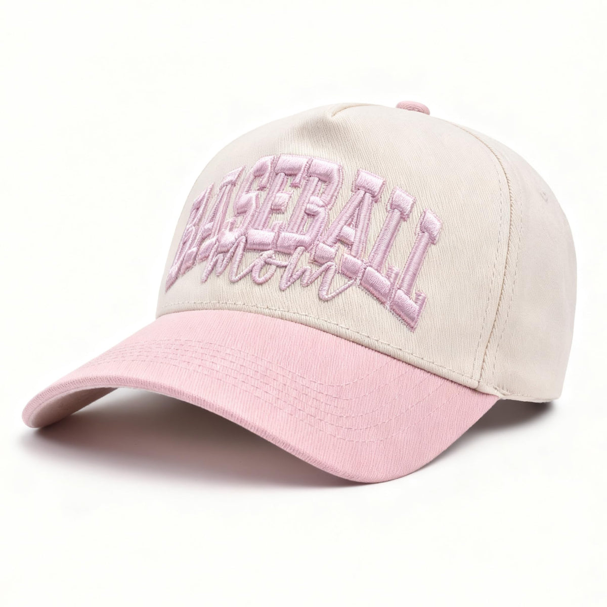 Baseball Mama Trucker Hat- 3D Embroidered Mama Adjustable Cotton Baseball Caps for Women