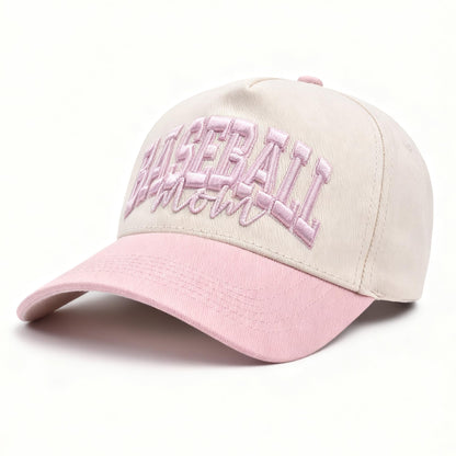 Baseball Mama Trucker Hat- 3D Embroidered Mama Adjustable Cotton Baseball Caps for Women