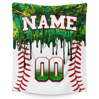 Kids Blanket Custom Baseball Blankets, Splashed Ink Throw Bed Travel