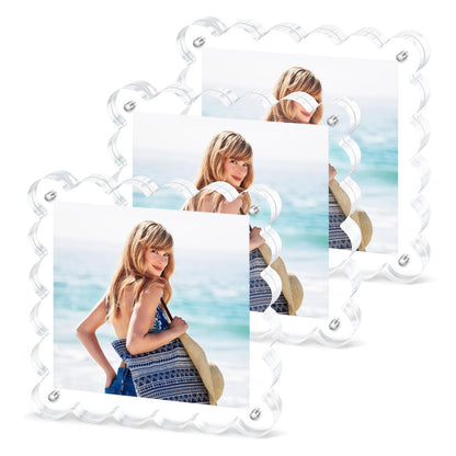 Chivalral 3 Pack 4x6 Acrylic Picture Frame, Double-Sided Tabletop Display