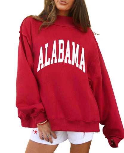 SELINK Womens Double Printed Reversible Mock Neck Sweatshirts Pullover Tops