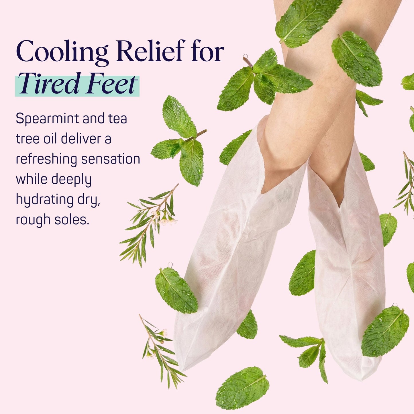 SpaLife Moisturizing Foot Sockies | Foot Mask for Dry Cracked Feet | Tea Tree Oil Softening Booties | Callus Remover Alternative | Self Care Gifts for Women | 8 Pack