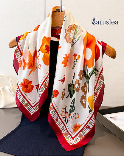Saiusloa Neck Scarf For Womens Silky Head Scarves Hair Bandanas Square Scarf Fashion Accessories lightweight