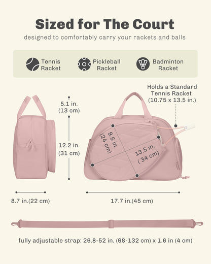 Hynes Eagle Pickleball Bags for Women Tennis Gym Bag Holds 2 Rackets