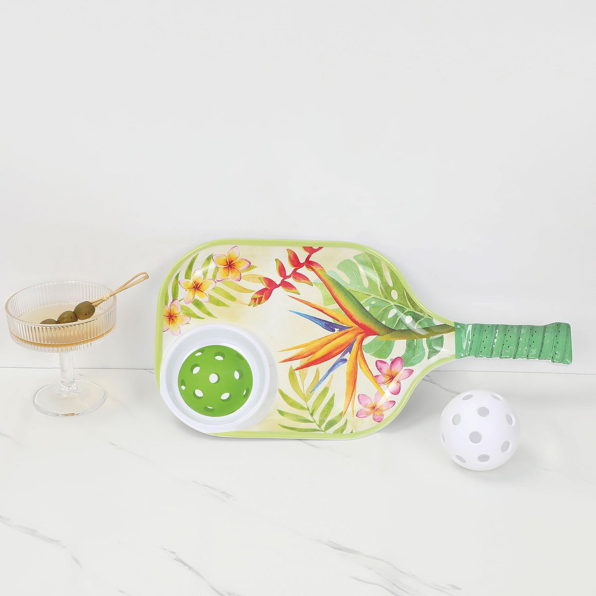 UPware Lovely Lemon Melamine Chip and Dip Snack Tray