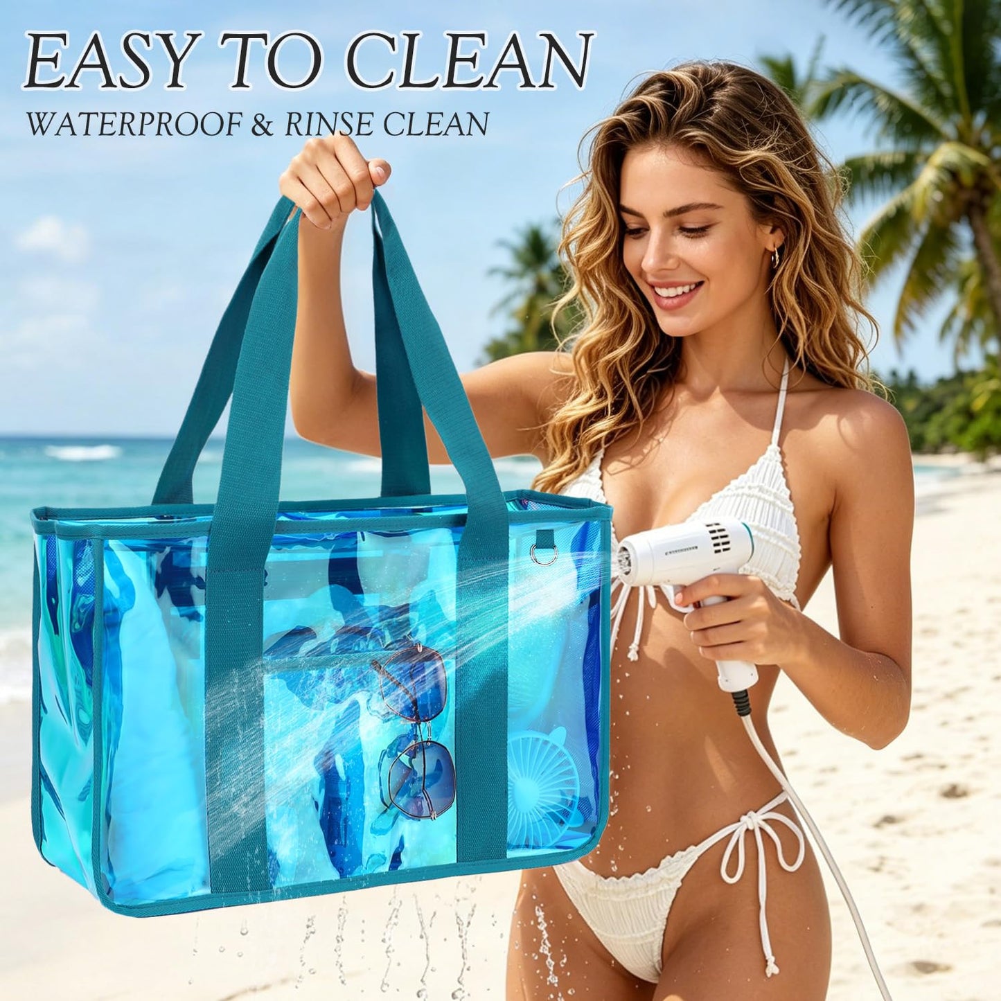 Fammart Iridescent Clear Beach Bags (Waterproof)