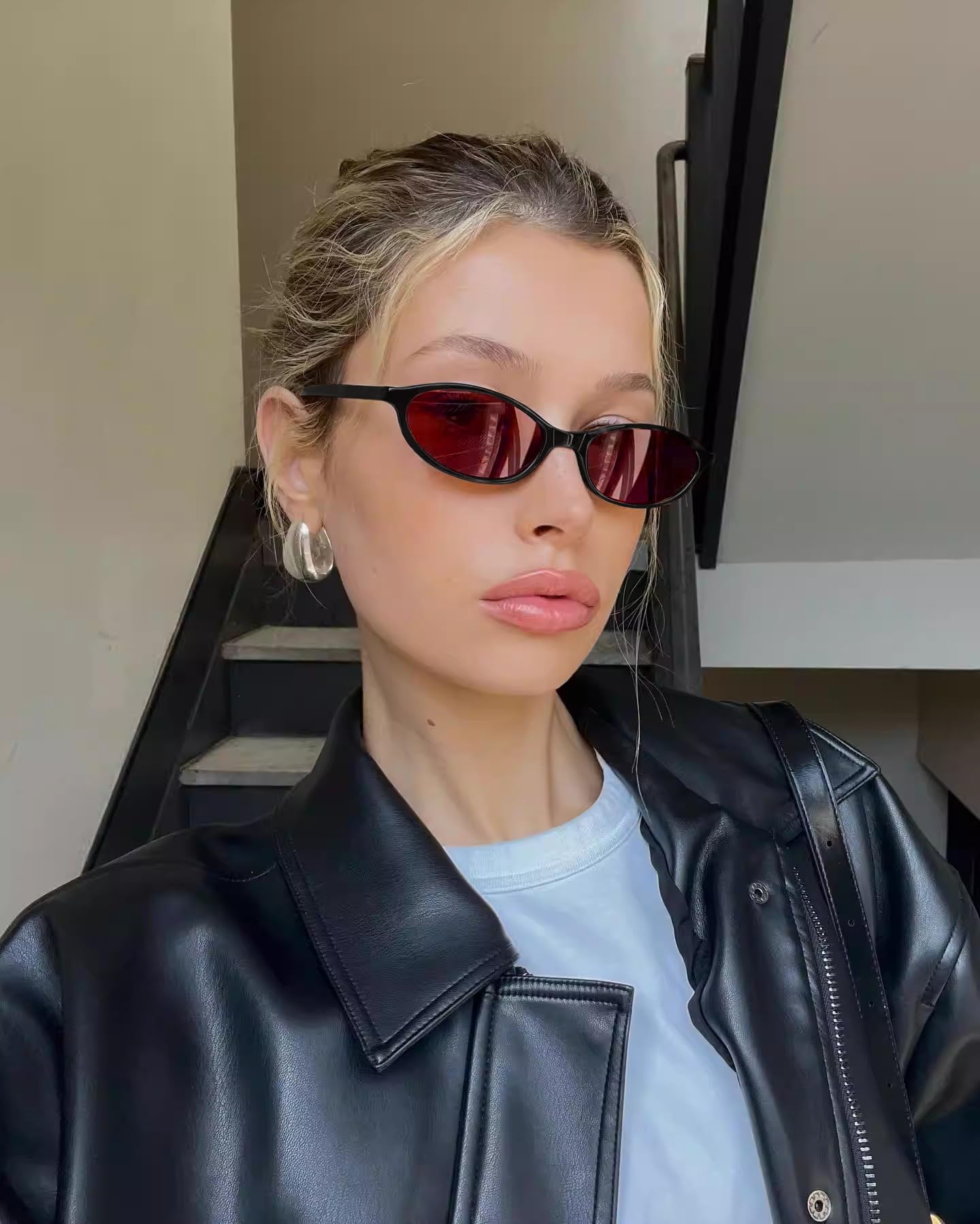 GUVIVI Retro Oval Sunglasses for Women