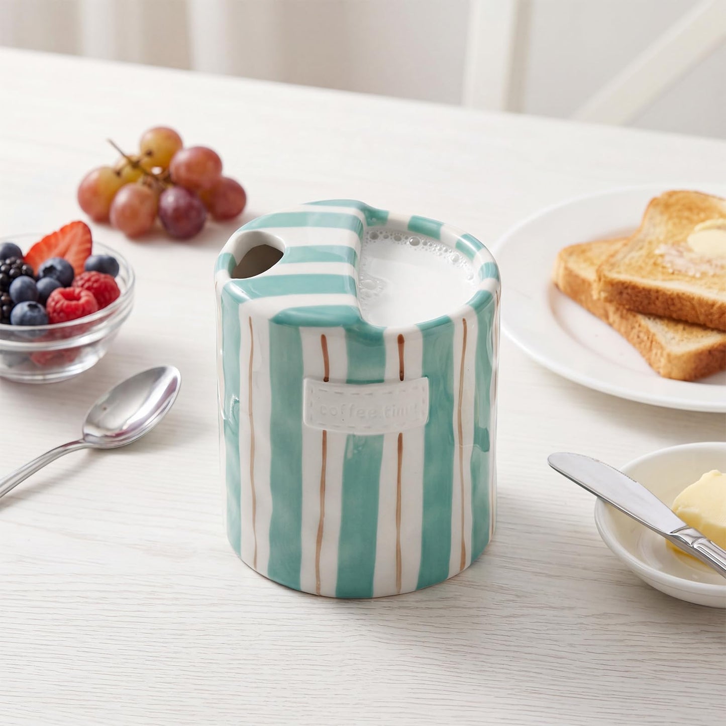2 Pack Ceramic Mug with Sip Hole,