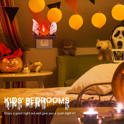 oyeftp Halloween Ghost Bubble Bath Lamp, Cute Bathtub Ghost Night Lights for Halloween Decor, Reading Books Nightlight, Halloween Decorations for Indoor Readers & Book Lover Desk Home Party