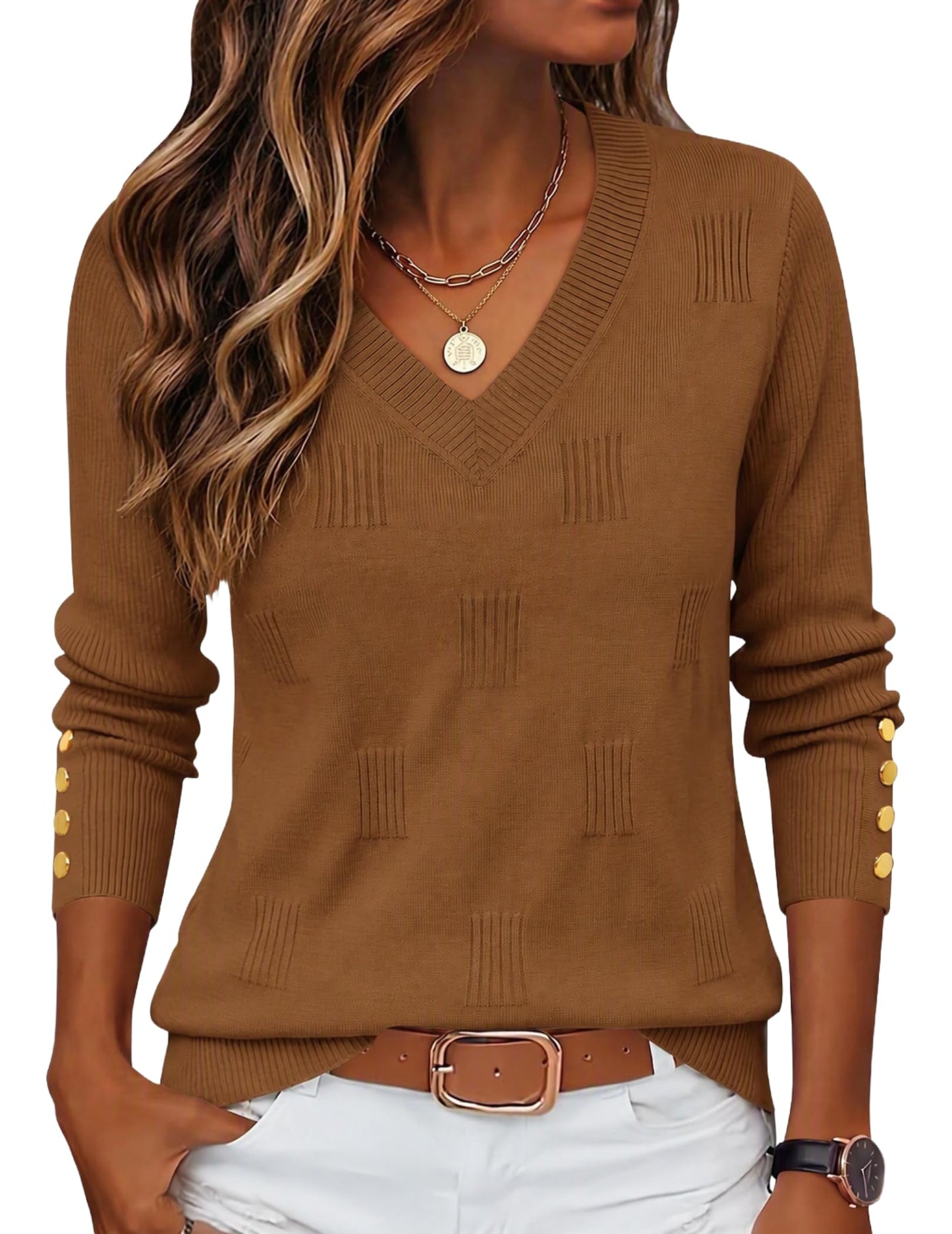 Zeagoo Womens V Neck Sweaters