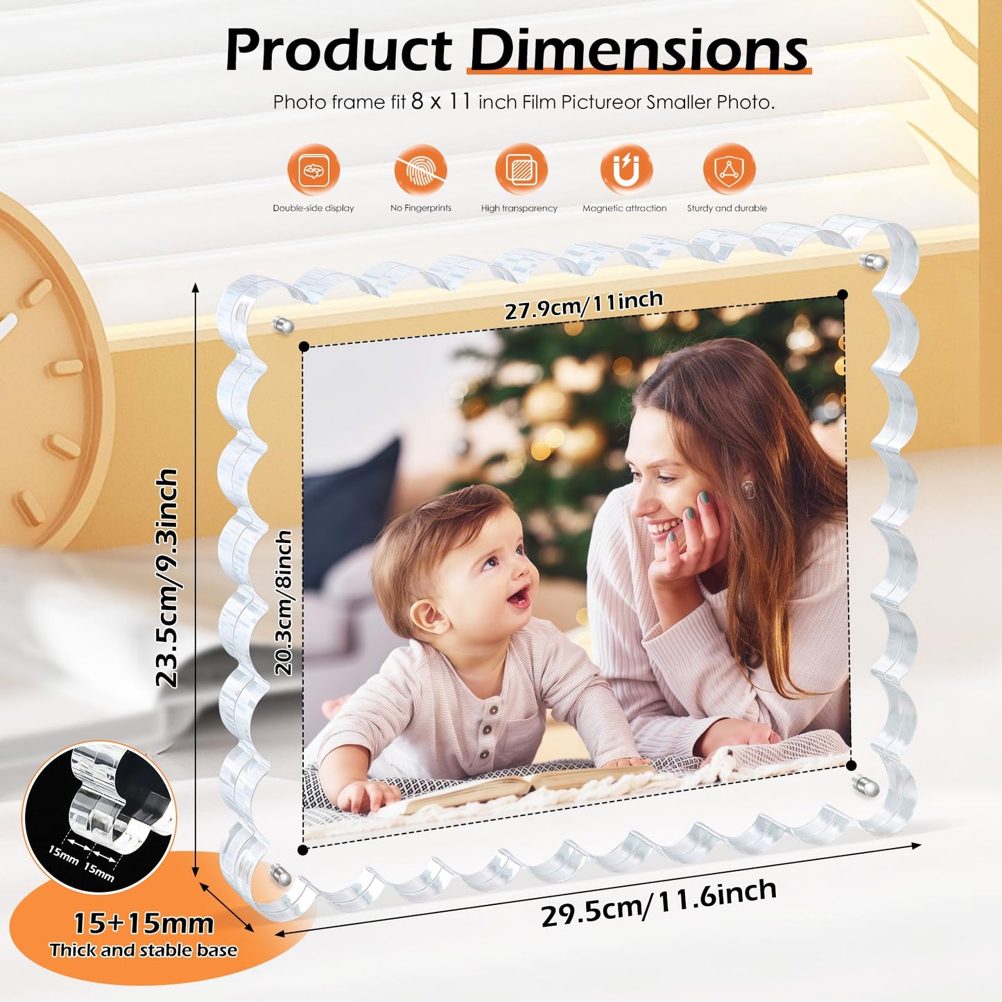Chivalral 3 Pack 4x6 Acrylic Picture Frame, Double-Sided Tabletop Display
