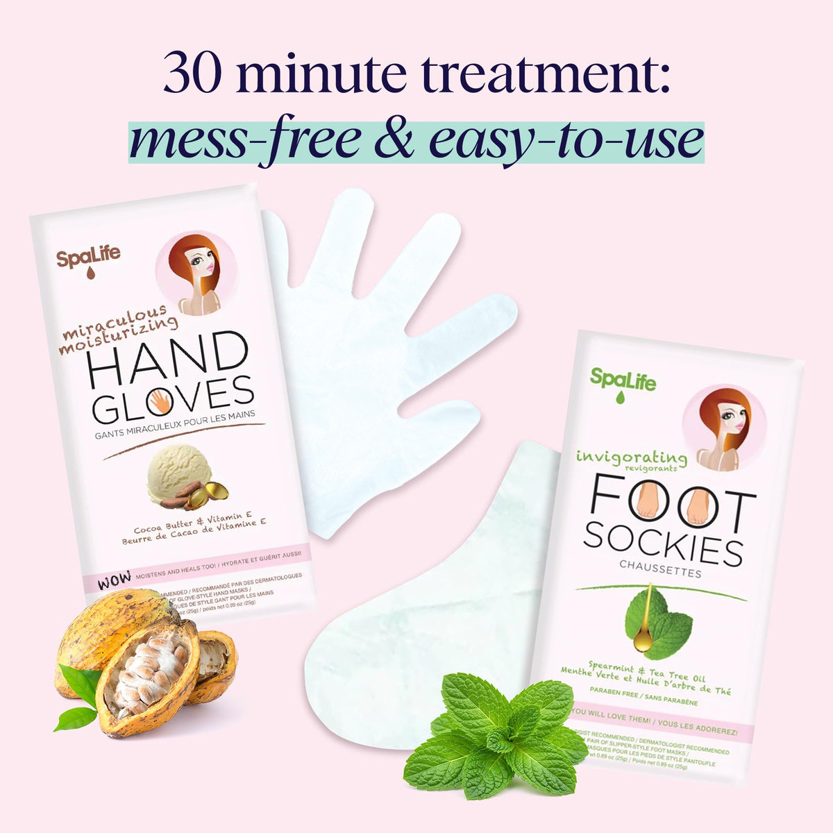 SpaLife Moisturizing Foot Sockies | Foot Mask for Dry Cracked Feet | Tea Tree Oil Softening Booties | Callus Remover Alternative | Self Care Gifts for Women | 8 Pack