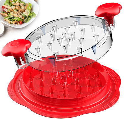 SURETIVIAN Chicken Shredder Tool Twist Large Chicken Breast Shredder with Brush&Fork, Visible Meat Shredder Machine, Anti-Slip Strip, Ergonomic Handle, BPA Free, Pork Beef Chicken(Hot Pink)
