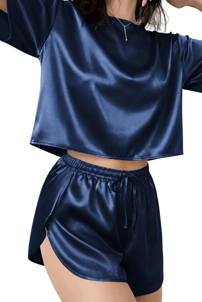 Ekouaer Womens Silk Pajama Set