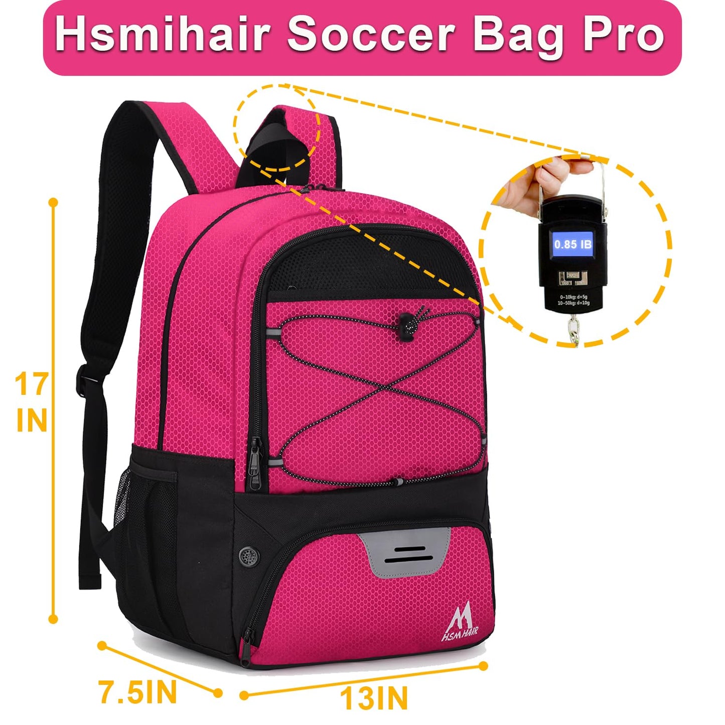 Hsmihair Soccer Bag,Youth Soccer Backpack with Ball and Cleat Compartment