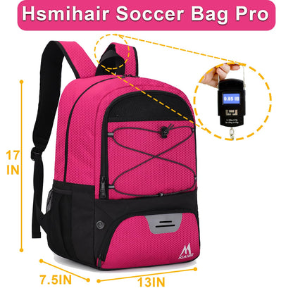 Hsmihair Soccer Bag,Youth Soccer Backpack with Ball and Cleat Compartment