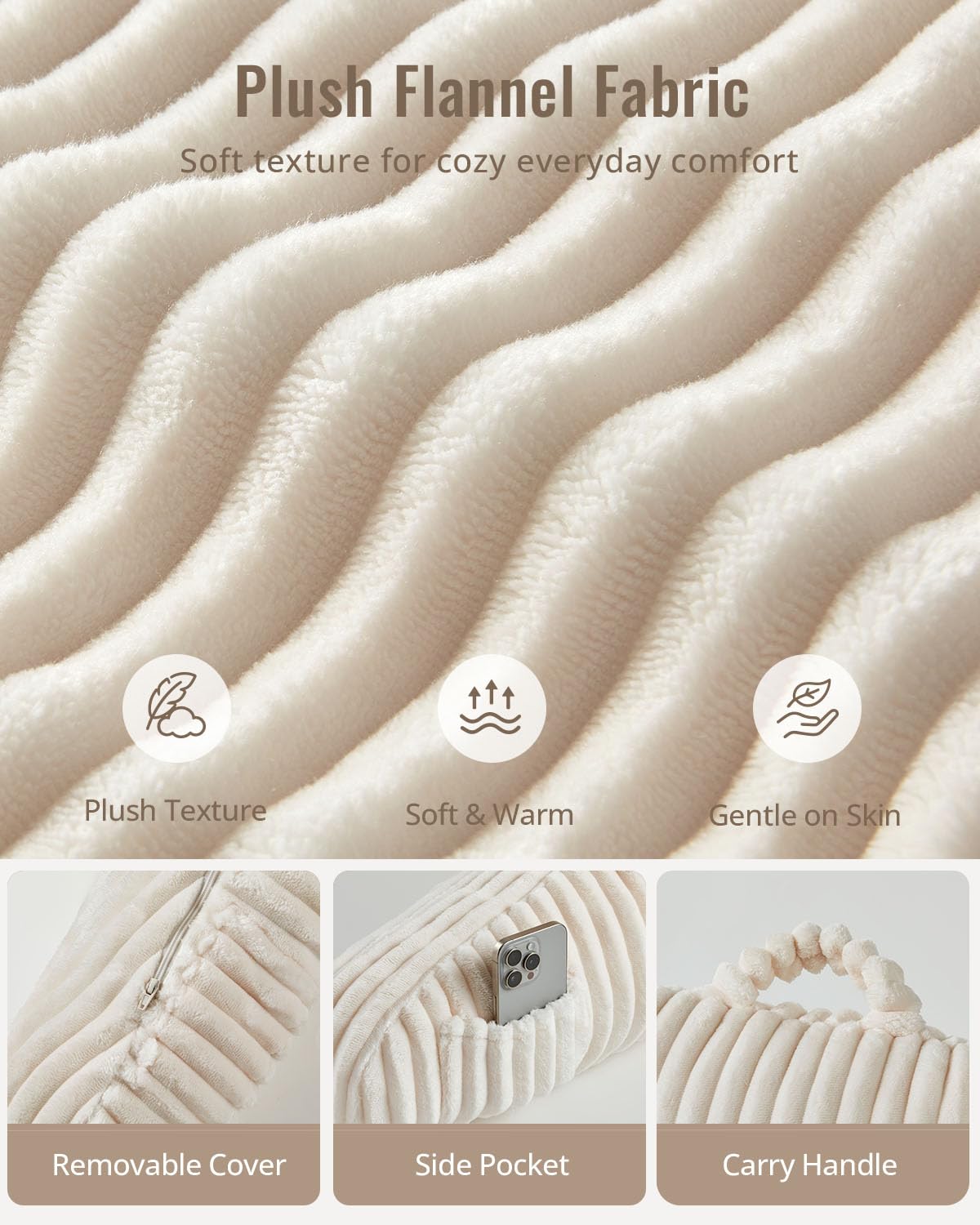 Blissful Diary Reading Pillow, Backrest Pillow with Shredded Memory Foam