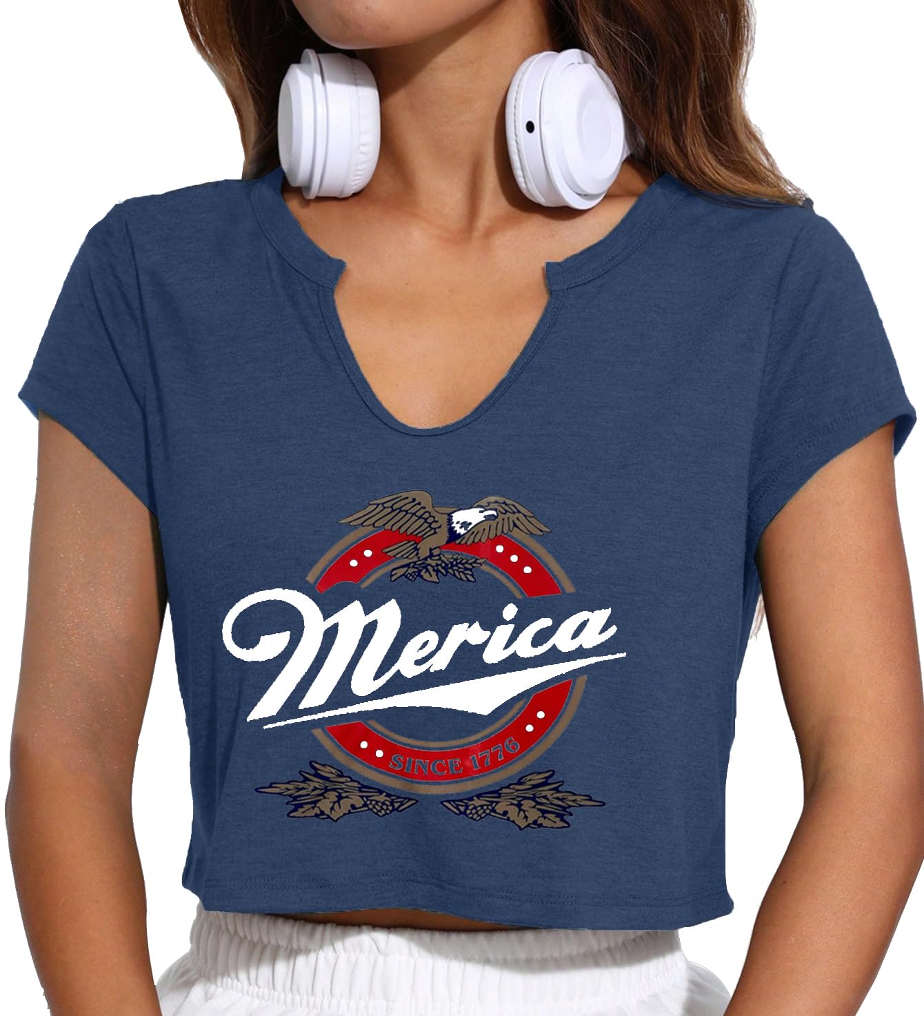 4th of July Crop Tops for Women Funny American Flag Shirts Tank Tops Outfits