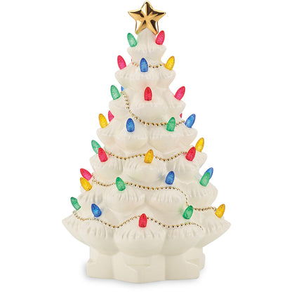 Lenox 893624 Treasured Traditions Holiday Red Bulbs Lit Tree, Christmas Decor