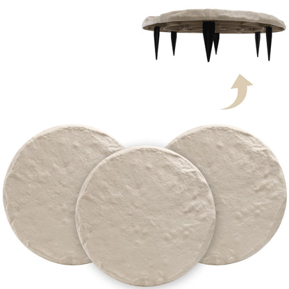 4Pcs Large Stepping Stones Outdoor Garden Walkway, Durable Plastic Pavers for Patio, Pathway, and Landscaping, Weatherproof Stepping Stones with Ground Stakes for Easy Installation
