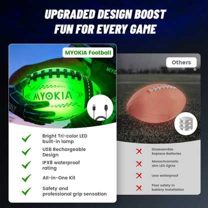Rechargeable Light Up Soccer Ball Size 5 Tri-Color Glow in Dark