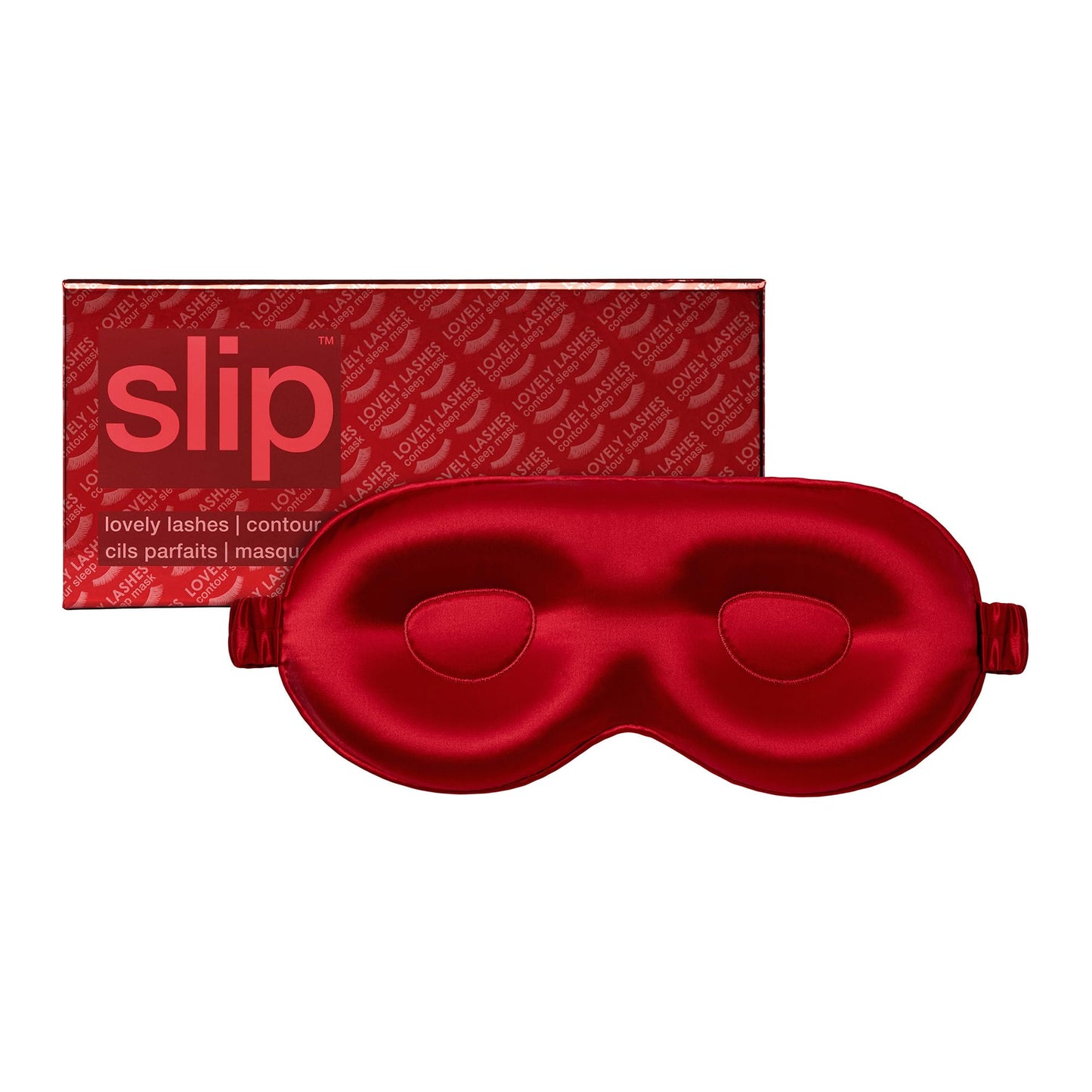 slip Pure Silk Contour Sleep Mask: Protect Your Delicate Lashes with Our Innovative, Lash-Friendly Design. Experience Uninterrupted Beauty Sleep with Slipsilk™ Comfort, 1 Contour Mask, Scarlet