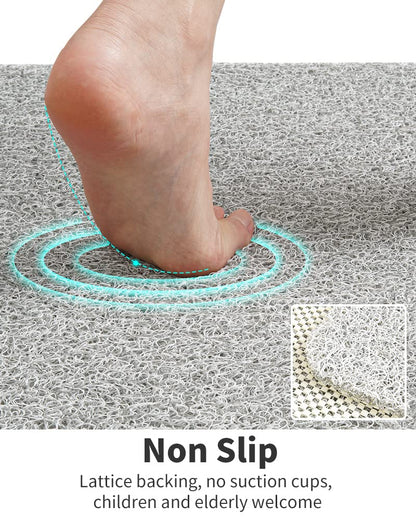 Non Slip Shower Mat, Comfortable Bath mat for Textured Surface,Quick Drying Easy Cleaning Shower Floor Mat for Wet Area,Without Suction Cups Pink 24 x 24