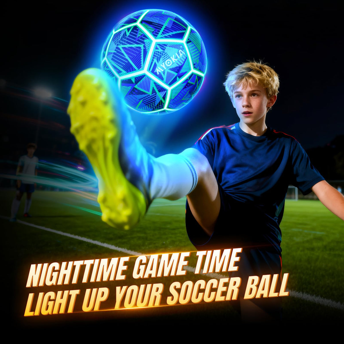 Rechargeable Light Up Soccer Ball Size 5 Tri-Color Glow in Dark