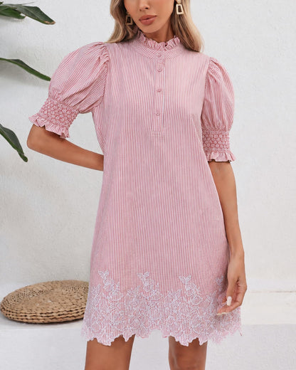 YEXPINE Women's Summer Embroidered Mini Dress