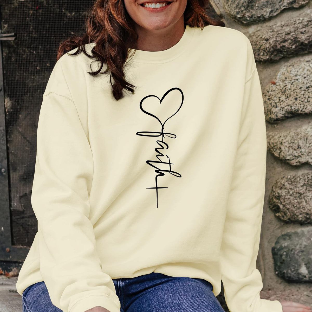 KIEKIECOO Faith Christian Sweatshirts