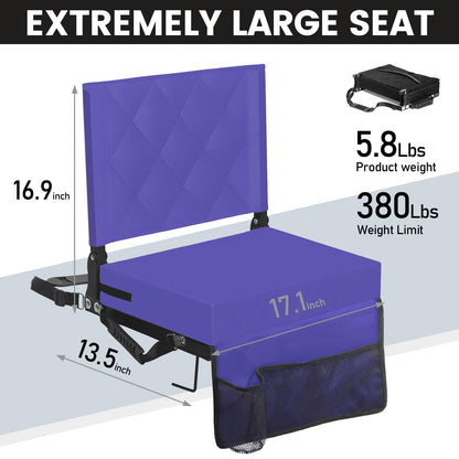 Sheenive Stadium Seats with Back Support, Padded Bleacher Seat Cushion