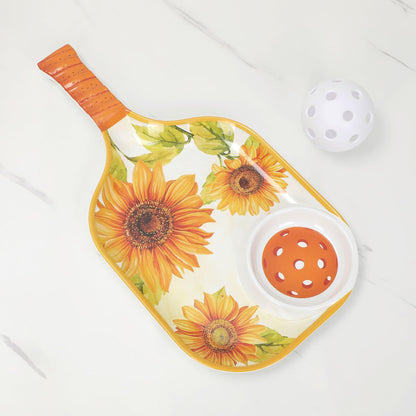 UPware Lovely Lemon Melamine Chip and Dip Snack Tray