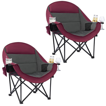 Oversized Camping Chairs for Adults - Heavy Duty Padded Outdoor Camp Chair