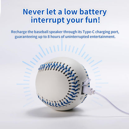 Glow Baseball Bluetooth Speaker，Portable Sports Gift for Fans, Waterproof Outdoor Speaker with Party Lights.
