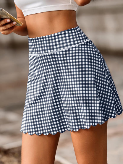 Aoysky Womens Plaid Skirt