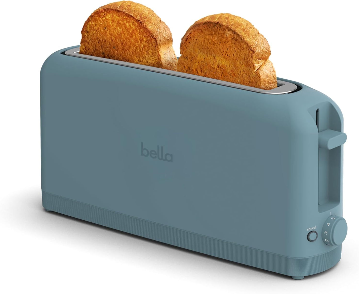 bella 2 Slice Slim Toaster, Fits-anywhere™ Kitchenware, 6 Setting Shade Control with Reheat & Cancel Buttons, Fits sourdough, 10” Long Slot, Anti Jam & Auto Shutoff, 900 Watt, Blossom