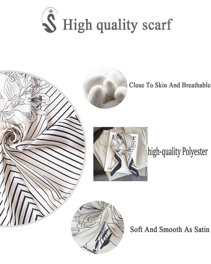 Saiusloa Neck Scarf For Womens Silky Head Scarves Hair Bandanas Square Scarf Fashion Accessories lightweight