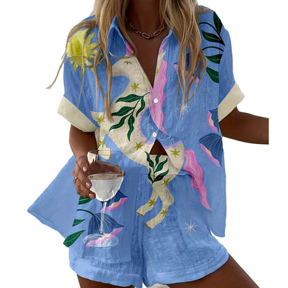 Hixiaohe Women 2 Piece Set Summer Boho Beach Vacation Outfits