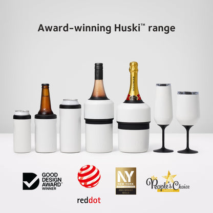 Huski Wine Tumbler 2.0 | NEW | Award-winning Design with Detachable Stem | Premium Stainless Steel Wine Glass with Lid | Triple Insulated Tumbler | 12oz Capacity | Great Gift (White)