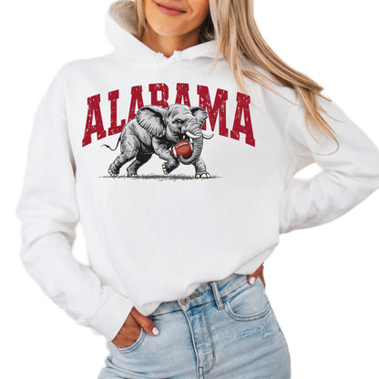 Alabama Elephant Football Sweatshirt – Vintage Sport Grey Crewneck Pullover – Retro Game Day Apparel for Men & Women