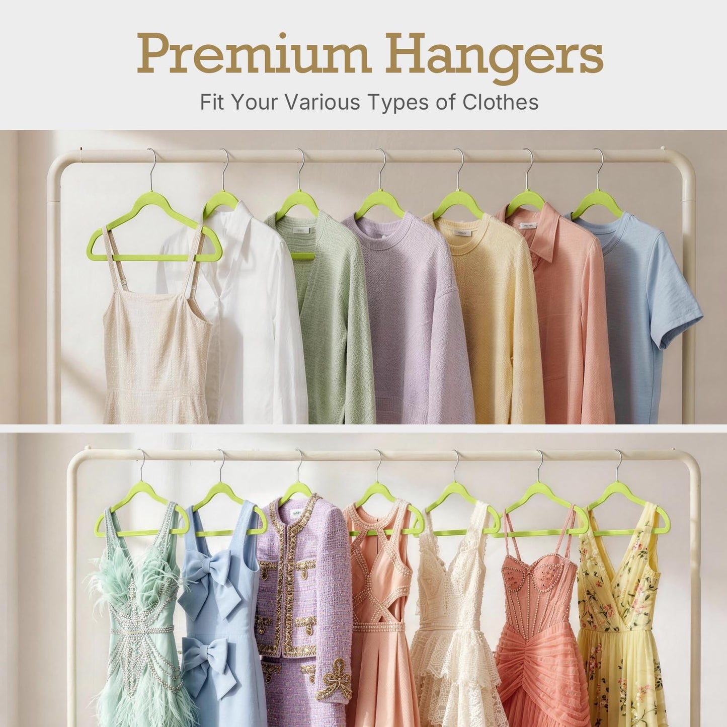 HOUSE DAY Black Velvet Hangers 60 Pack, Non Slip Clothes Felt Hanger Heavy Duty for Coat, Premium Slim Space Saving Suit Hangers for Closet Organizer, 360° Rotating Silver Hook