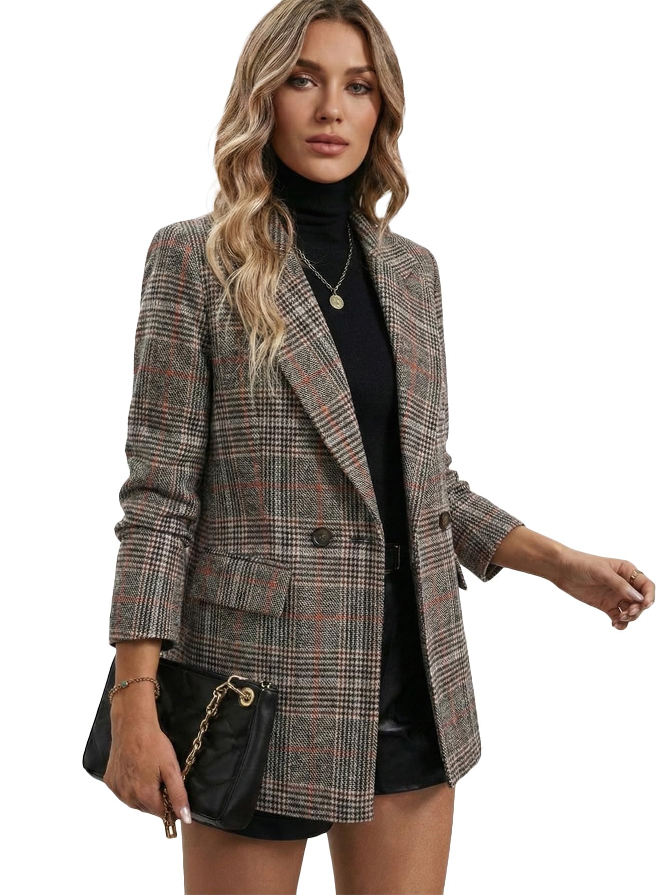 2026 Women's Fall Plaid Blazer Jacket