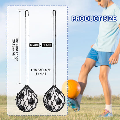 TOBWOLF Football Kick Trainer, Soccer Return Trainer Net Fits Ball Size 3, 4, 5, Hands-Free Soccer Kick Throw Training Aid