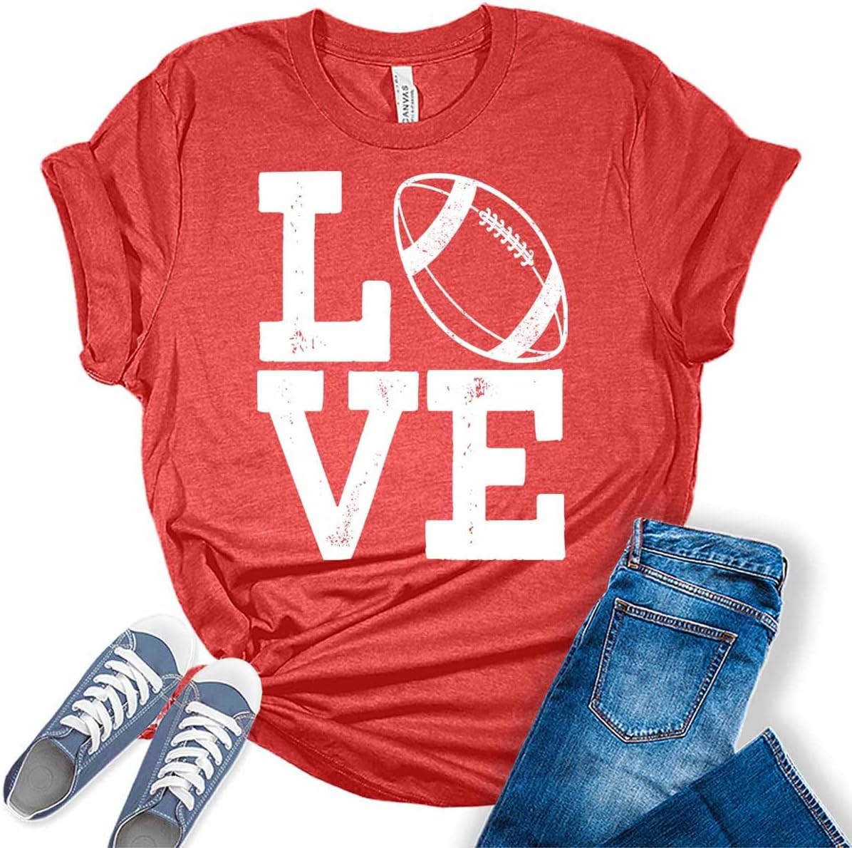 Football Shirts for Women Touchdown Season Tshirt Cute Leopard Bleach Print Fall Graphic Tees