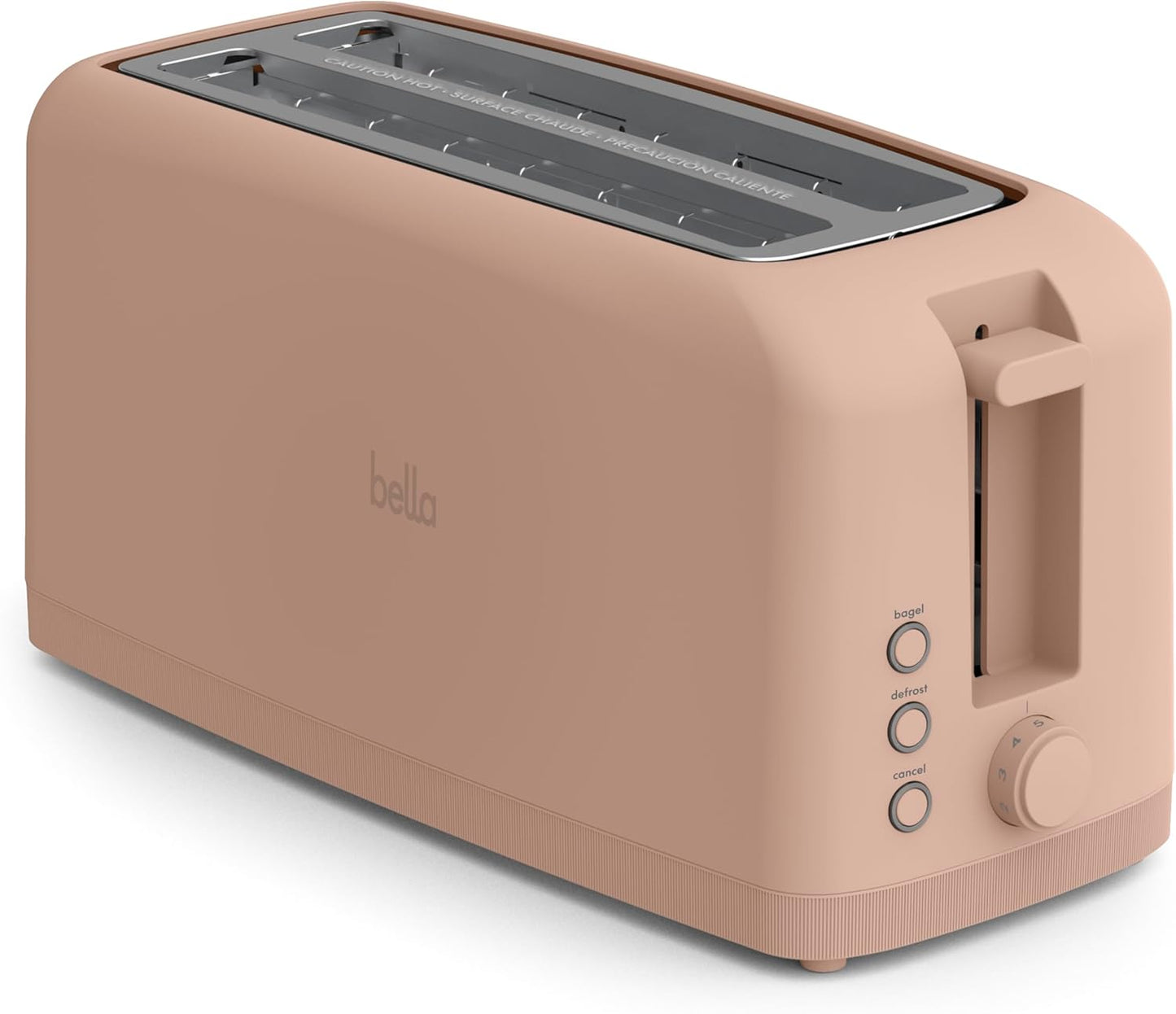 bella 2 Slice Slim Toaster, Fits-anywhere™ Kitchenware, 6 Setting Shade Control with Reheat & Cancel Buttons, Fits sourdough, 10” Long Slot, Anti Jam & Auto Shutoff, 900 Watt, Blossom