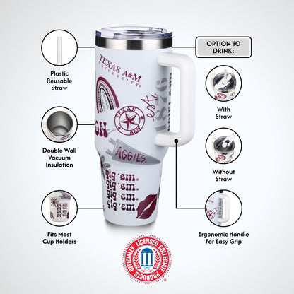 The Memory Company Officially Licensed NCAA - Texas A&M University 40oz Team Spirit Game Day Tumbler