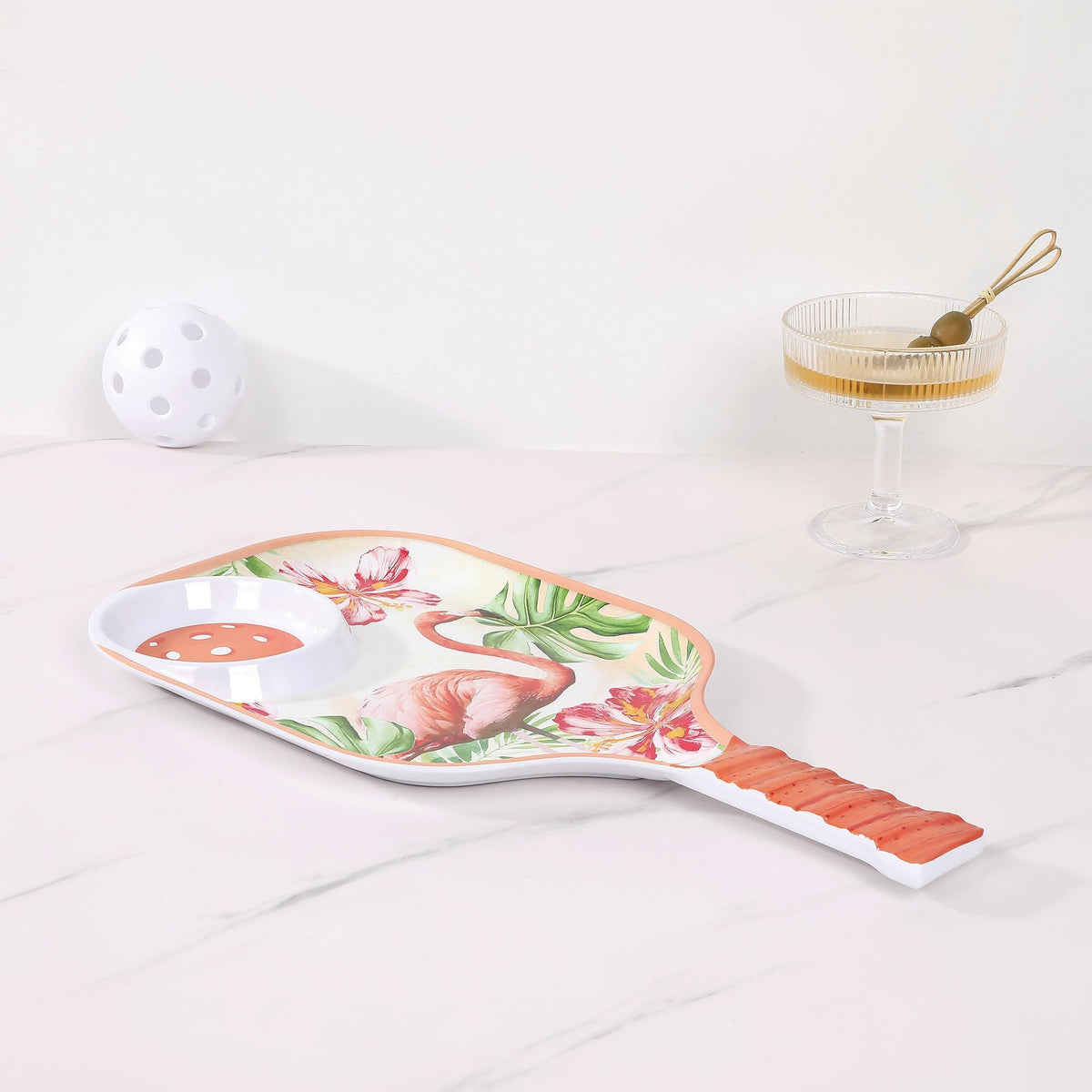 UPware Lovely Lemon Melamine Chip and Dip Snack Tray