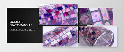 11.6" H Purple Red Mosaic Vase