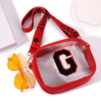 Game Day Clear Bag for Women Football Stadium Approved Clear Crossbody Purse Game Day Accessories Outfits